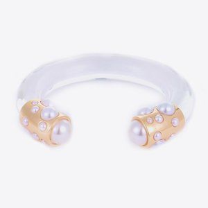 Inlaid Pearl Open Bracelet For Women